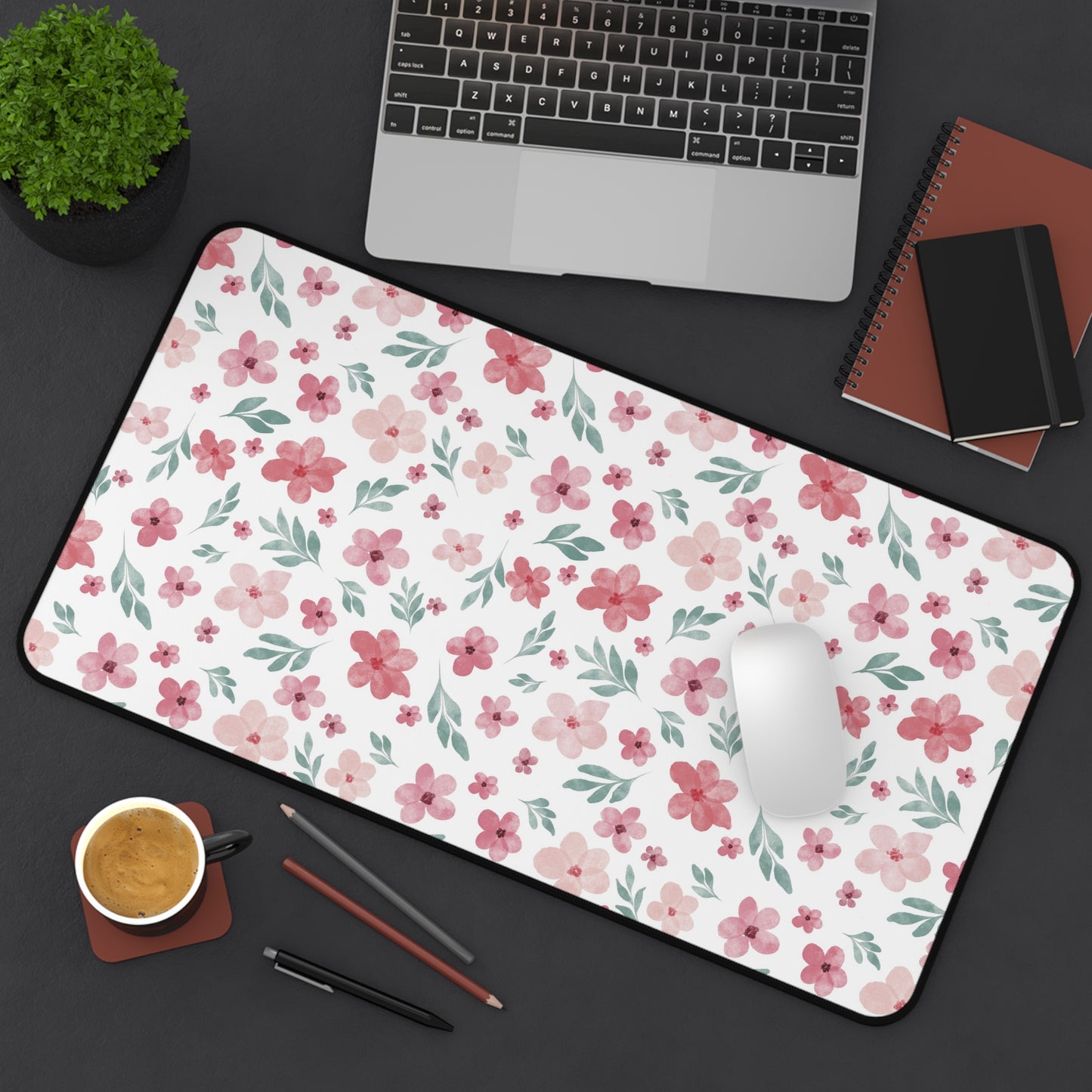Copy of Pastel Desk Mat, Floral Mouse Pad, Pink Floral Desk Mat, Floral Pattern Desk Mat