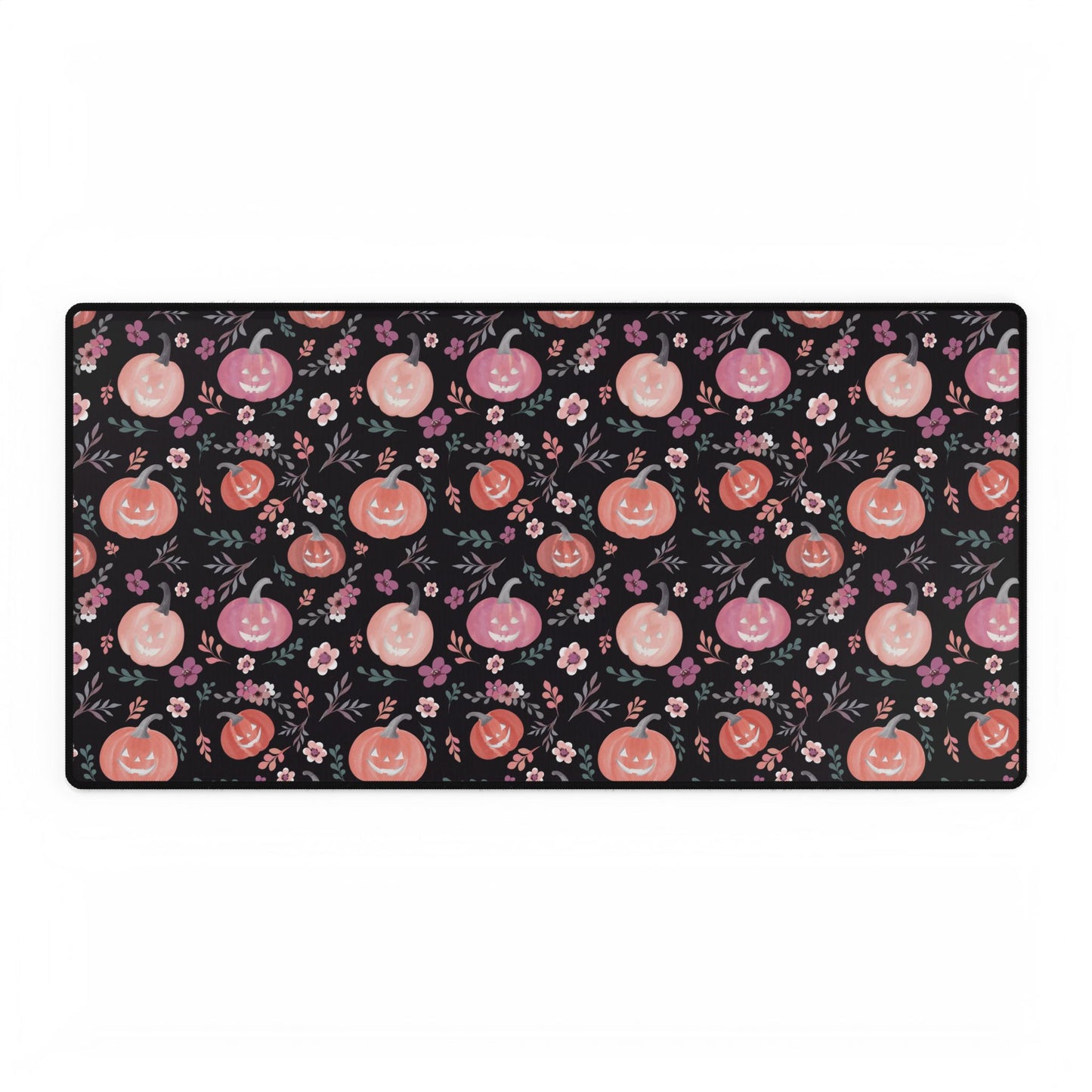 Halloween Desk Mat , pumpkin and Florals Desk Mat