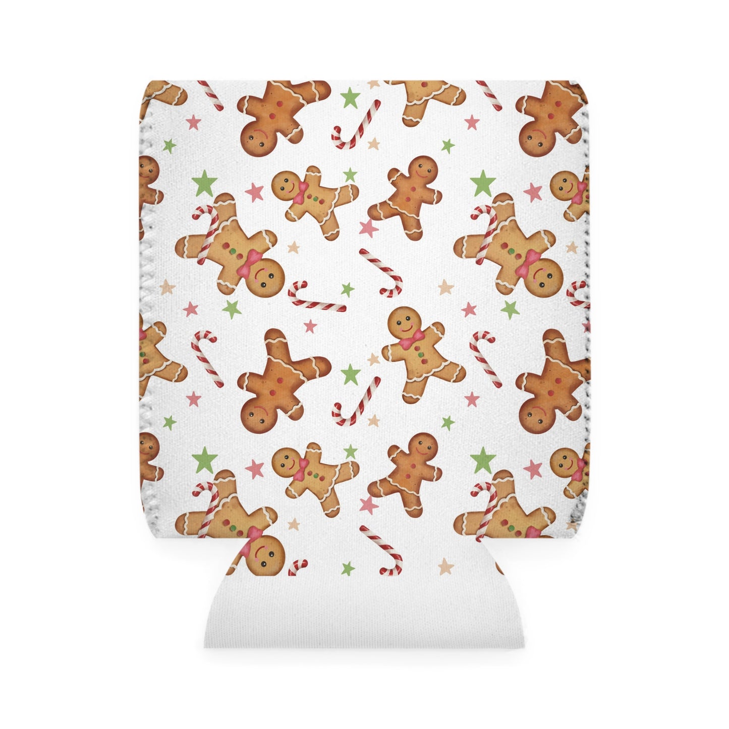 Gingerbread Christmas Can Cooler Sleeve - Holiday Koozies, Festive Drink Holder, Winter Beverage Insulator, Xmas Gift, Stocking Stuffer