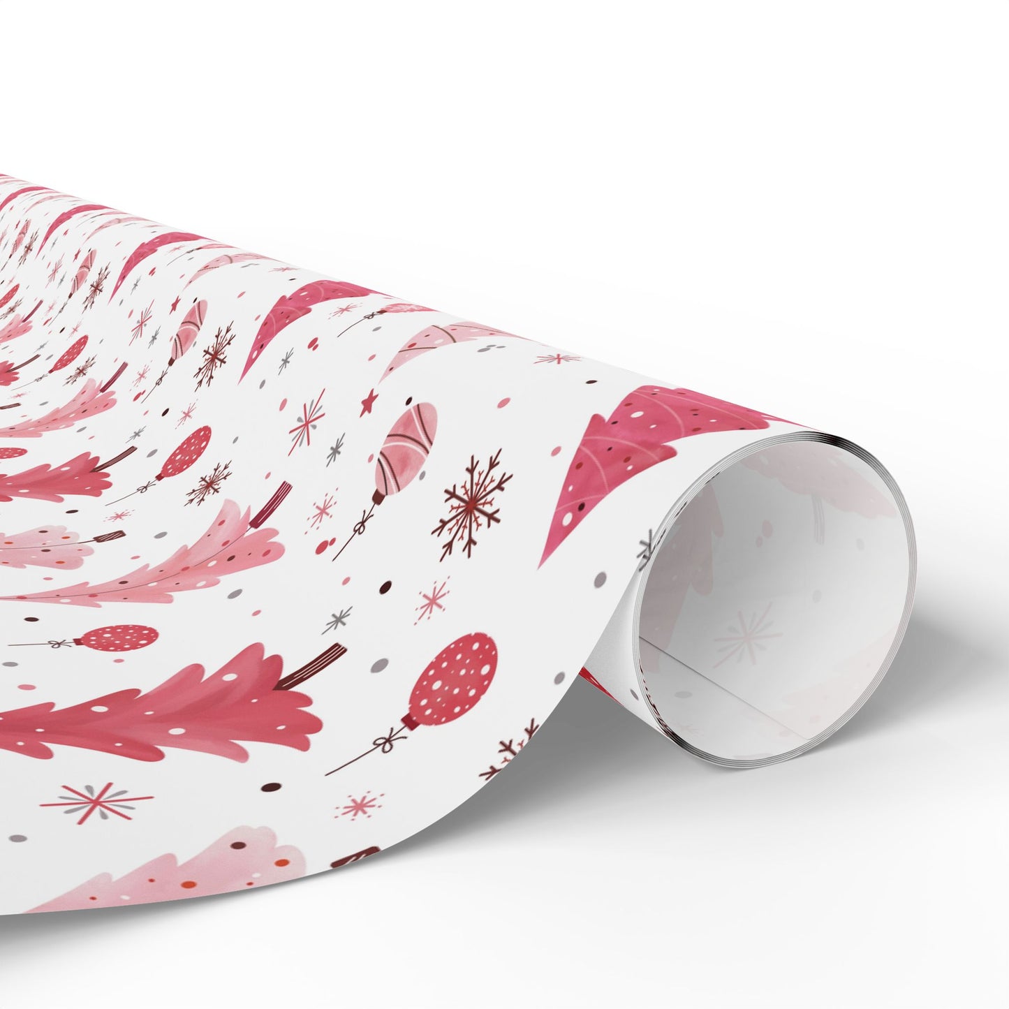Wrapping Paper, Pink Christmas Theme Paper Wrap, Pink Winter Decorations - Festive Gift Wrap, Holiday Wrapping Sheets, Xmas Packaging