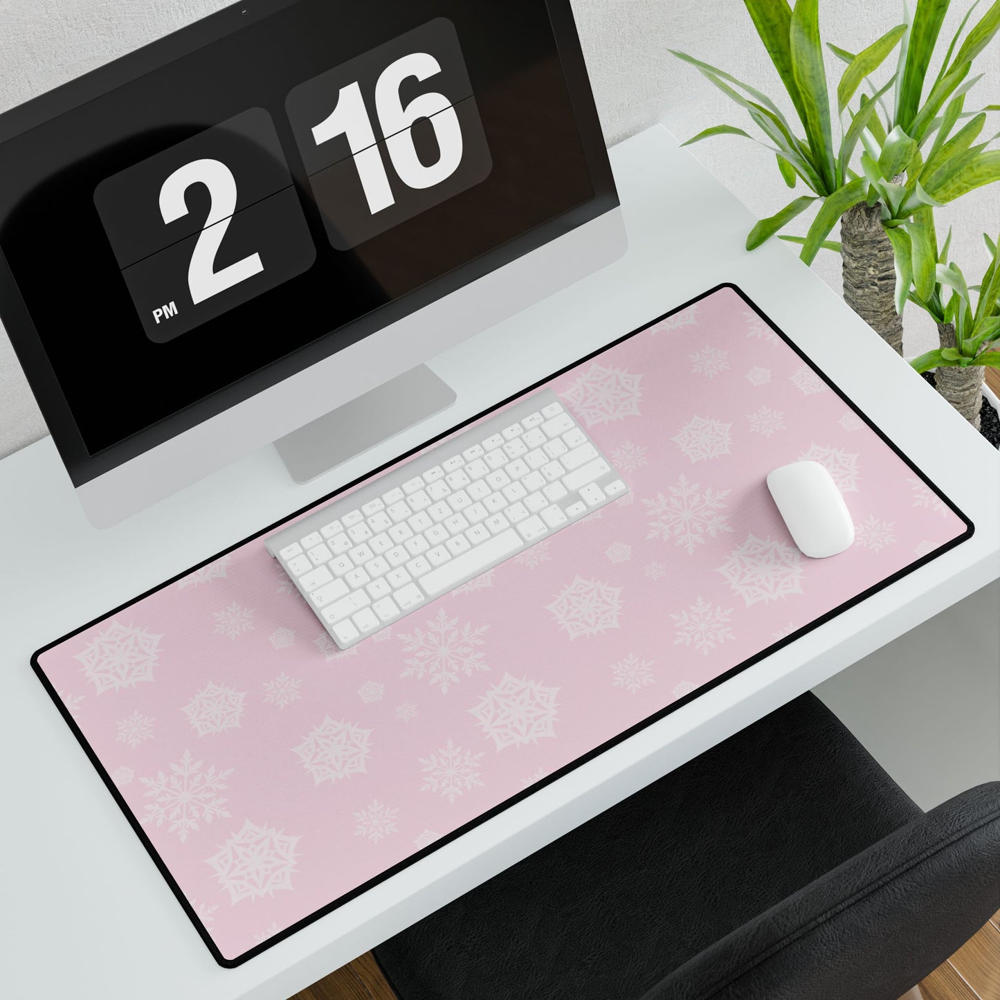 Christmas Desk Mats, Pink Theme Holiday Mouse Pad, Festive Office Decor, Cute Computer Mouse Mat, Seasonal Desk Accessories