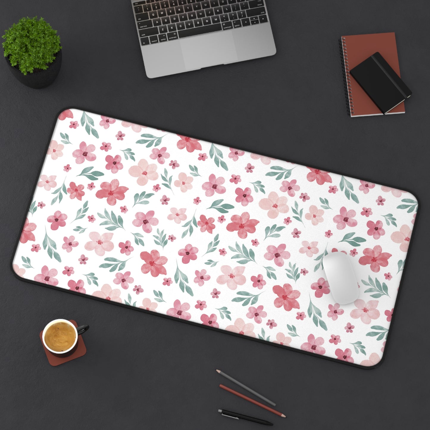 Copy of Pastel Desk Mat, Floral Mouse Pad, Pink Floral Desk Mat, Floral Pattern Desk Mat