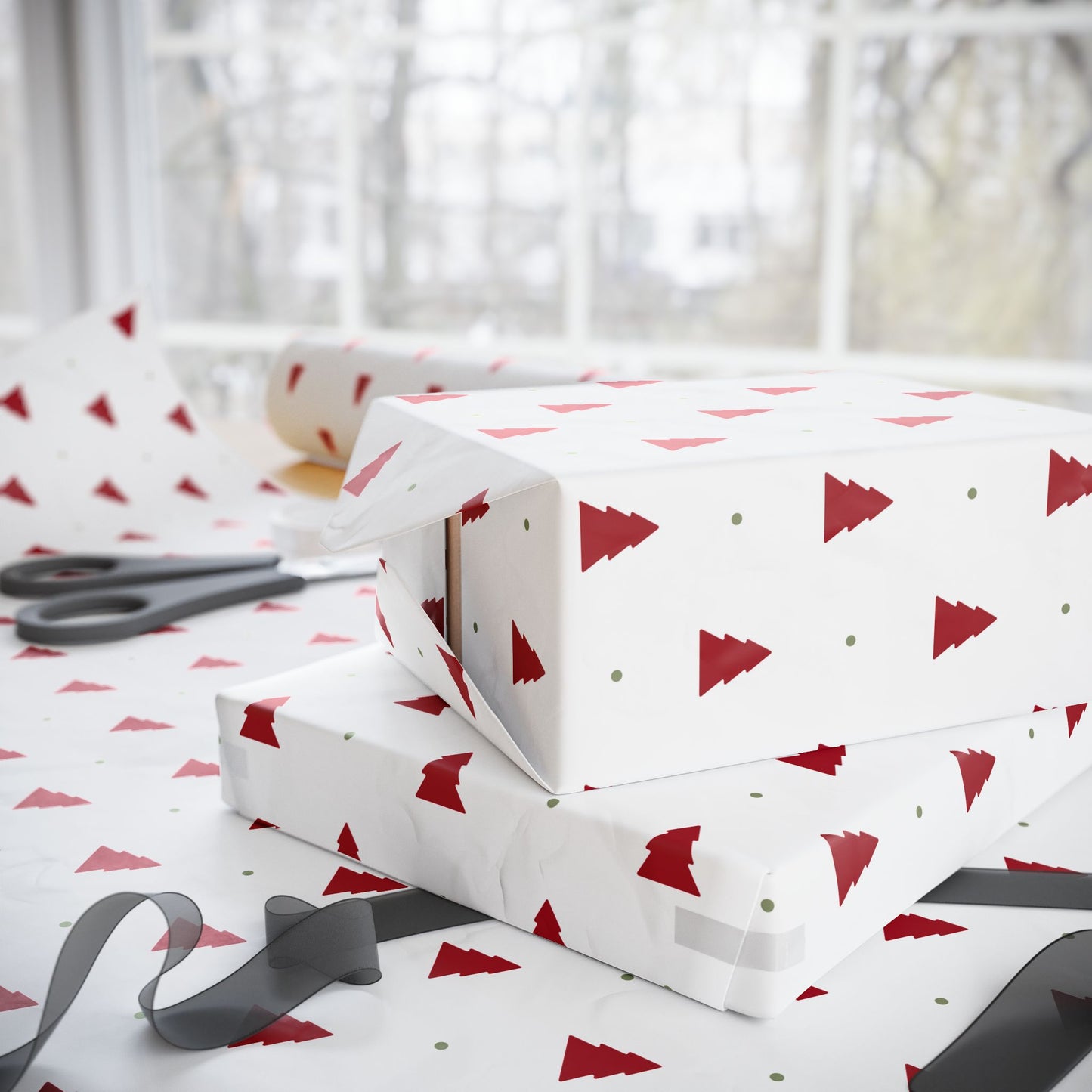 Minimalist Christmas Wrapper Wrapping Papers, Holiday Gift Wrap, Simple Xmas Present Handout, Contemporary Packaging, Modern Festive Paper