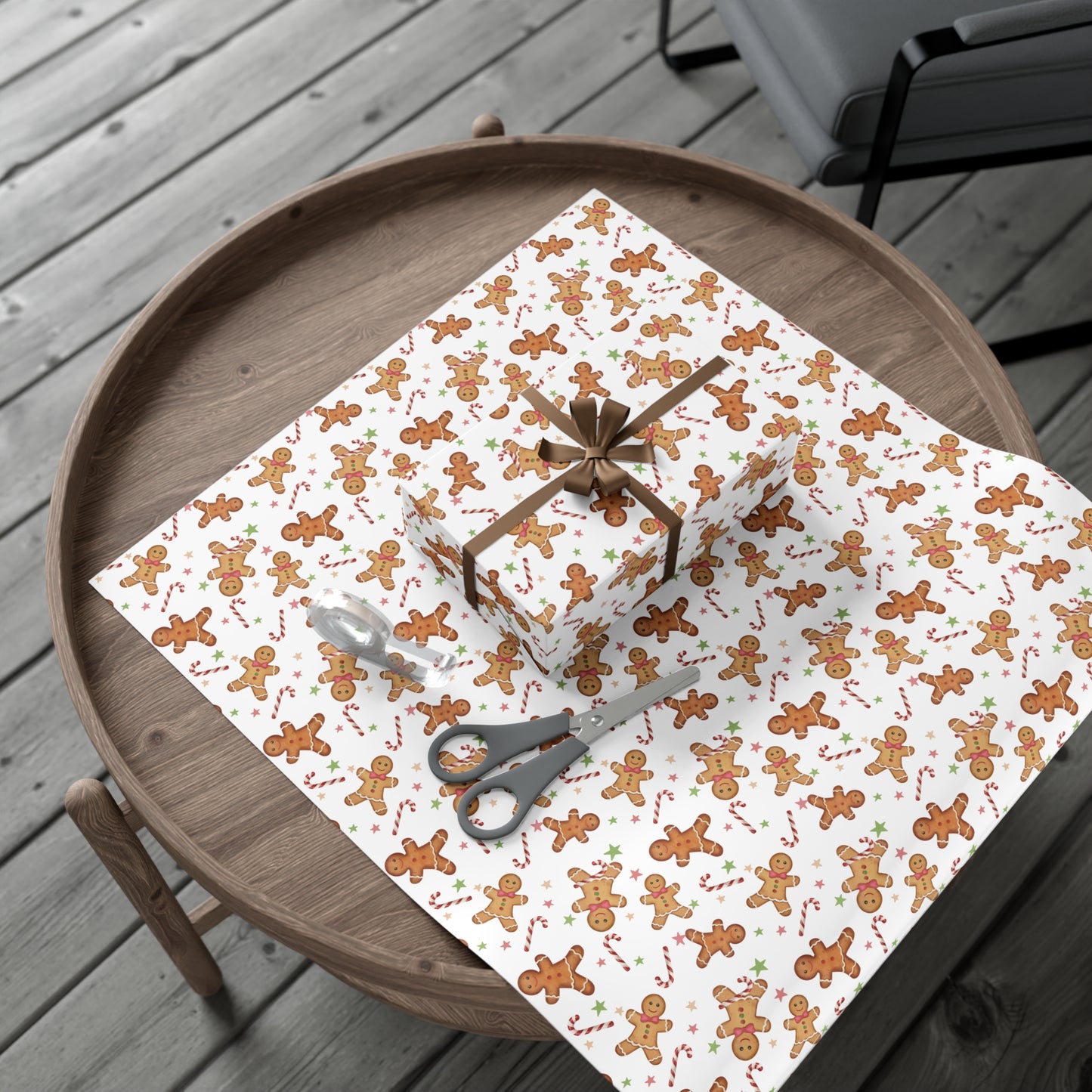 Christmas Gift Wrap Paper, Holiday Wrapping Paper, Festive Gift Wrap, Gingerbread Design, Xmas Wrap Sheets