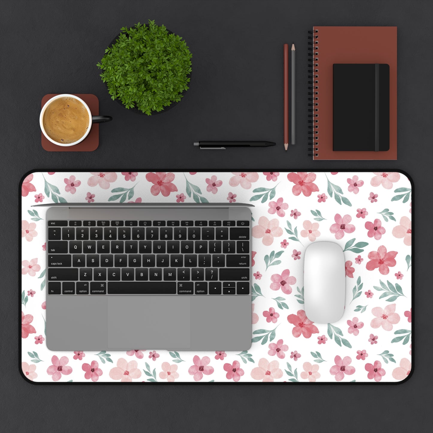 Copy of Pastel Desk Mat, Floral Mouse Pad, Pink Floral Desk Mat, Floral Pattern Desk Mat