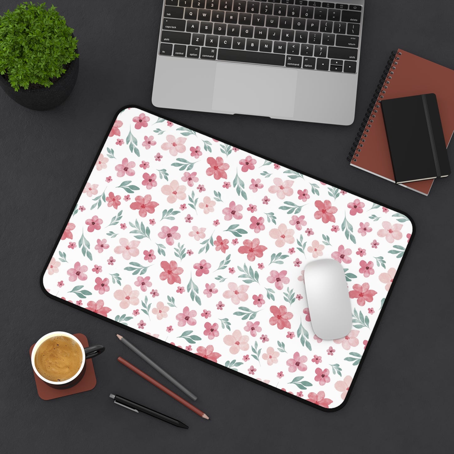 Copy of Pastel Desk Mat, Floral Mouse Pad, Pink Floral Desk Mat, Floral Pattern Desk Mat