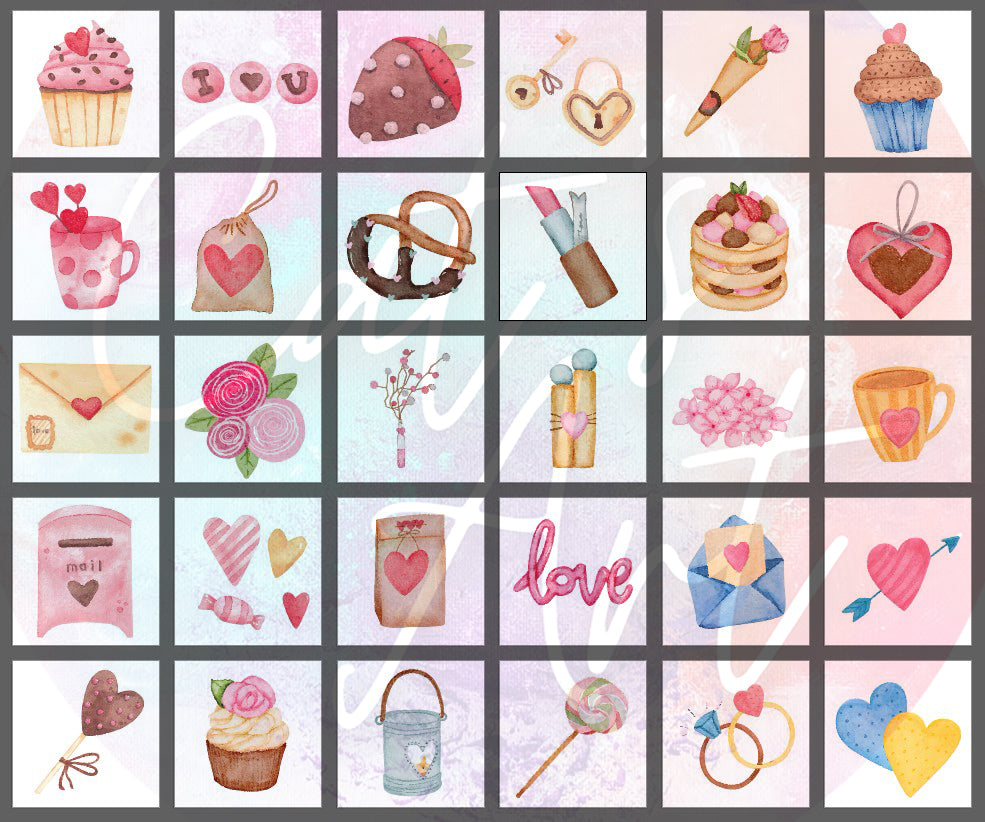 Valentine's Day SVG & PNG Bundle, Watercolor POD Designs
