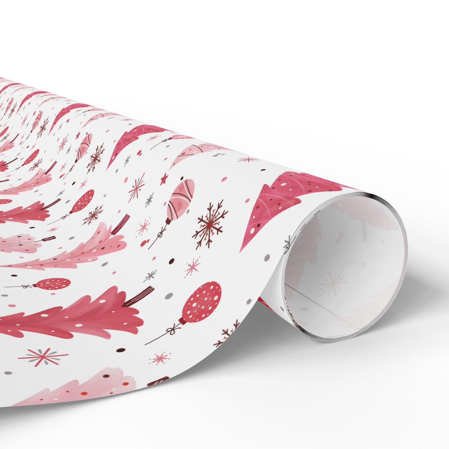 Wrapping Paper, Pink Christmas Theme Paper Wrap, Pink Winter Decorations - Festive Gift Wrap, Holiday Wrapping Sheets, Xmas Packaging