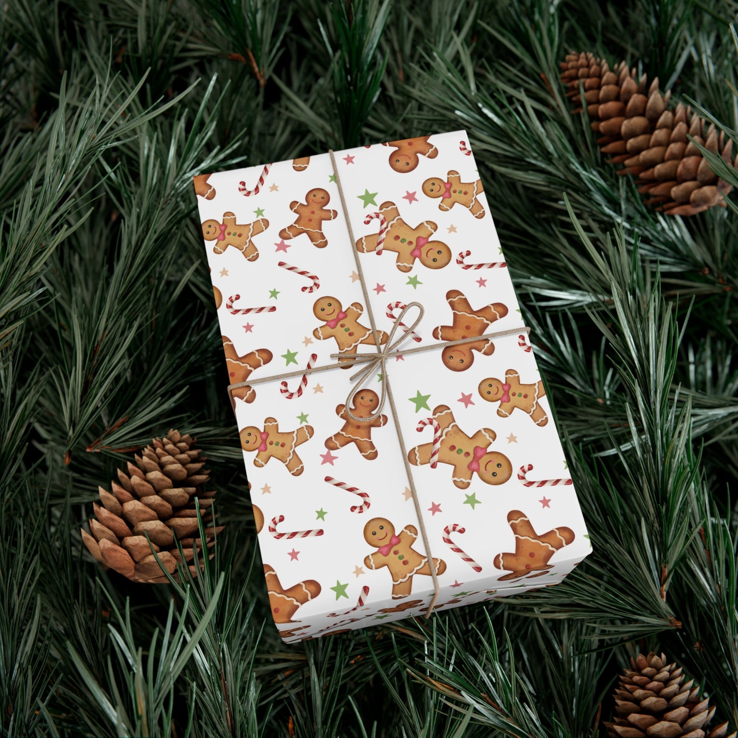 Christmas Gift Wrap Paper, Holiday Wrapping Paper, Festive Gift Wrap, Gingerbread Design, Xmas Wrap Sheets
