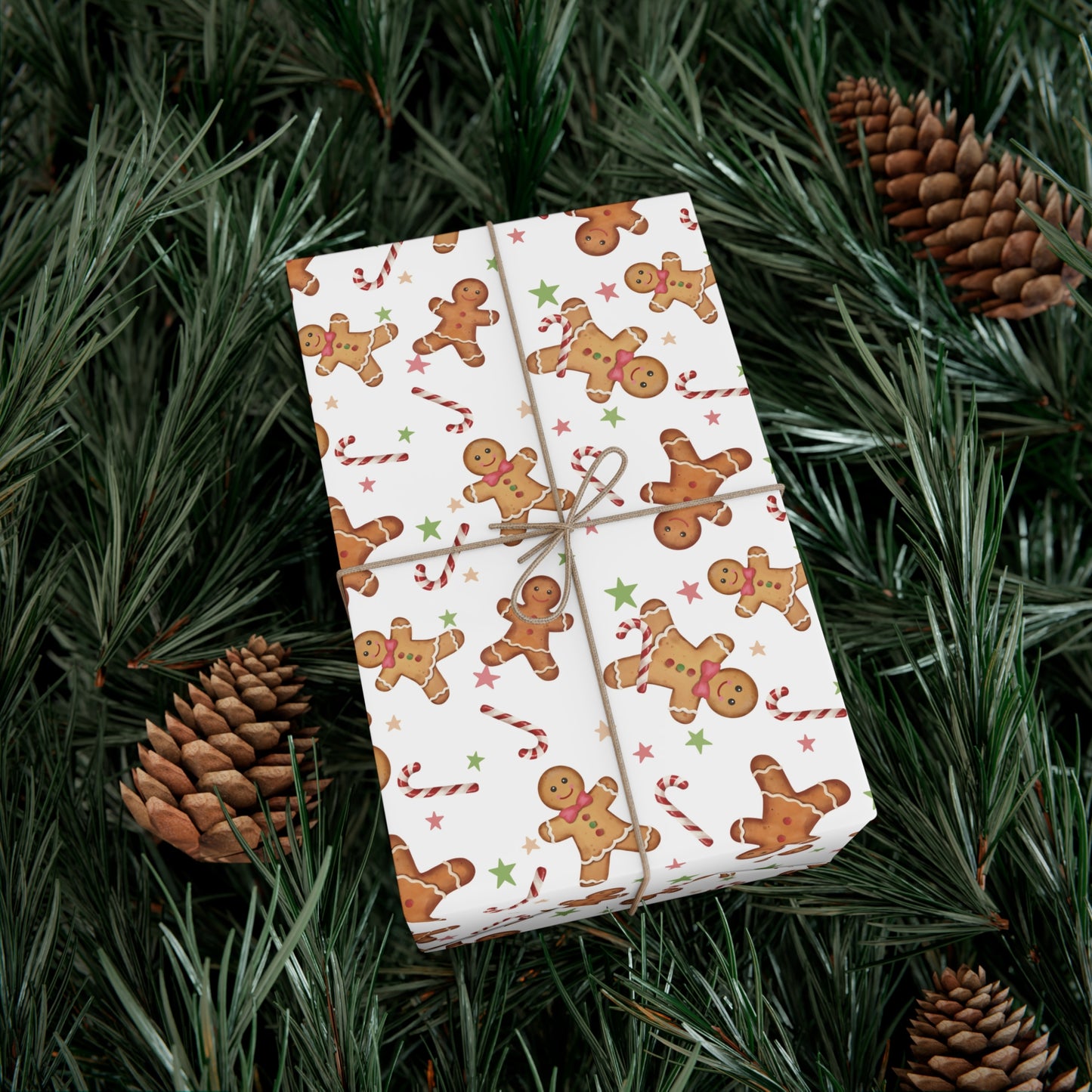 Christmas Gift Wrap Paper, Holiday Wrapping Paper, Festive Gift Wrap, Gingerbread Design, Xmas Wrap Sheets