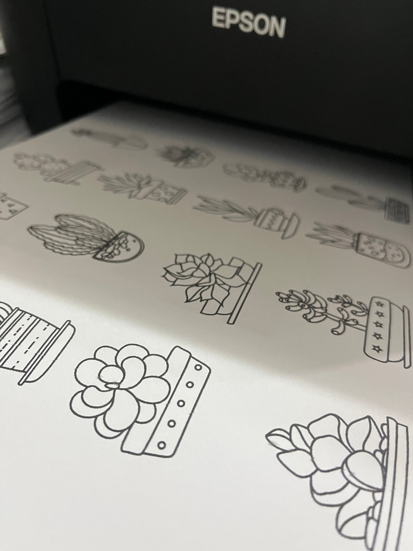 Cactus Doodles Coloring Page