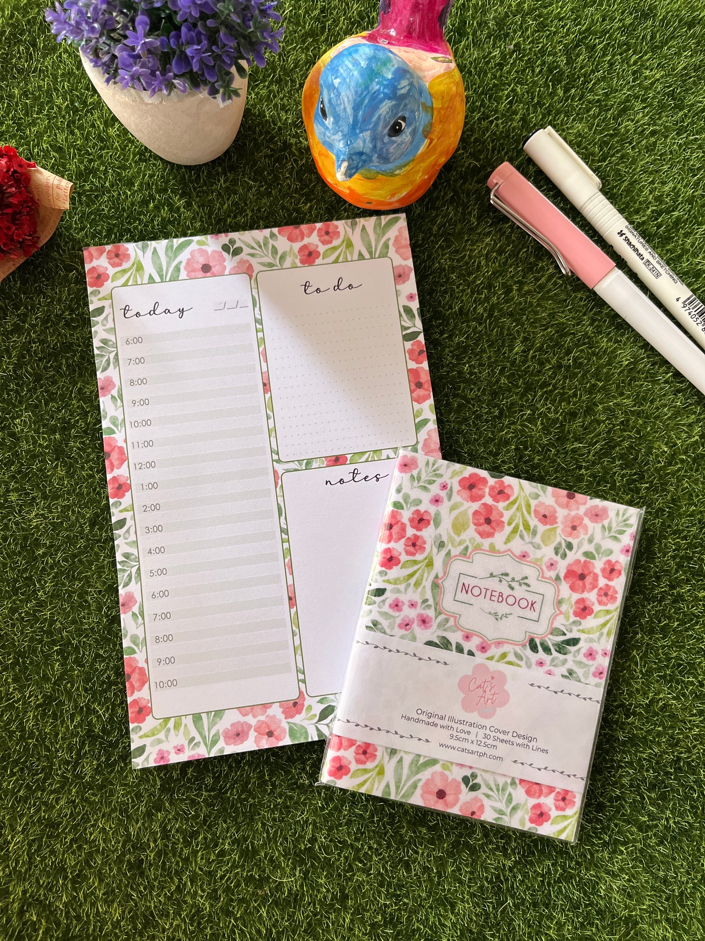 Original Floral Illustration Pocket Notebook – Small & Stylish