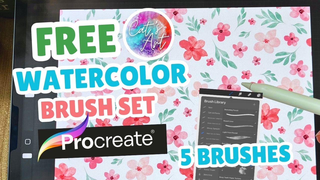 FREE Procreate Brushes - Watercolor Effect