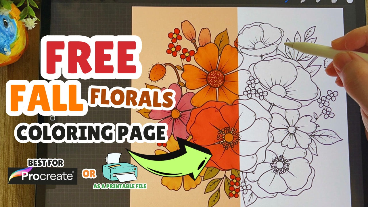 FREE Fall Florals Coloring Page