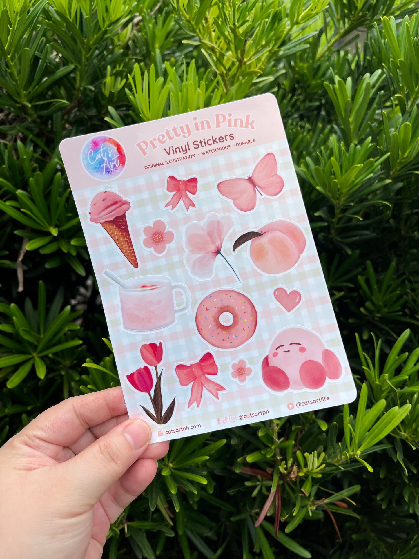 Pretty in Pink Vinyl Sticker Sheet – Glossy, Matte & Glitter Options | 18 Kiss-Cut Stickers