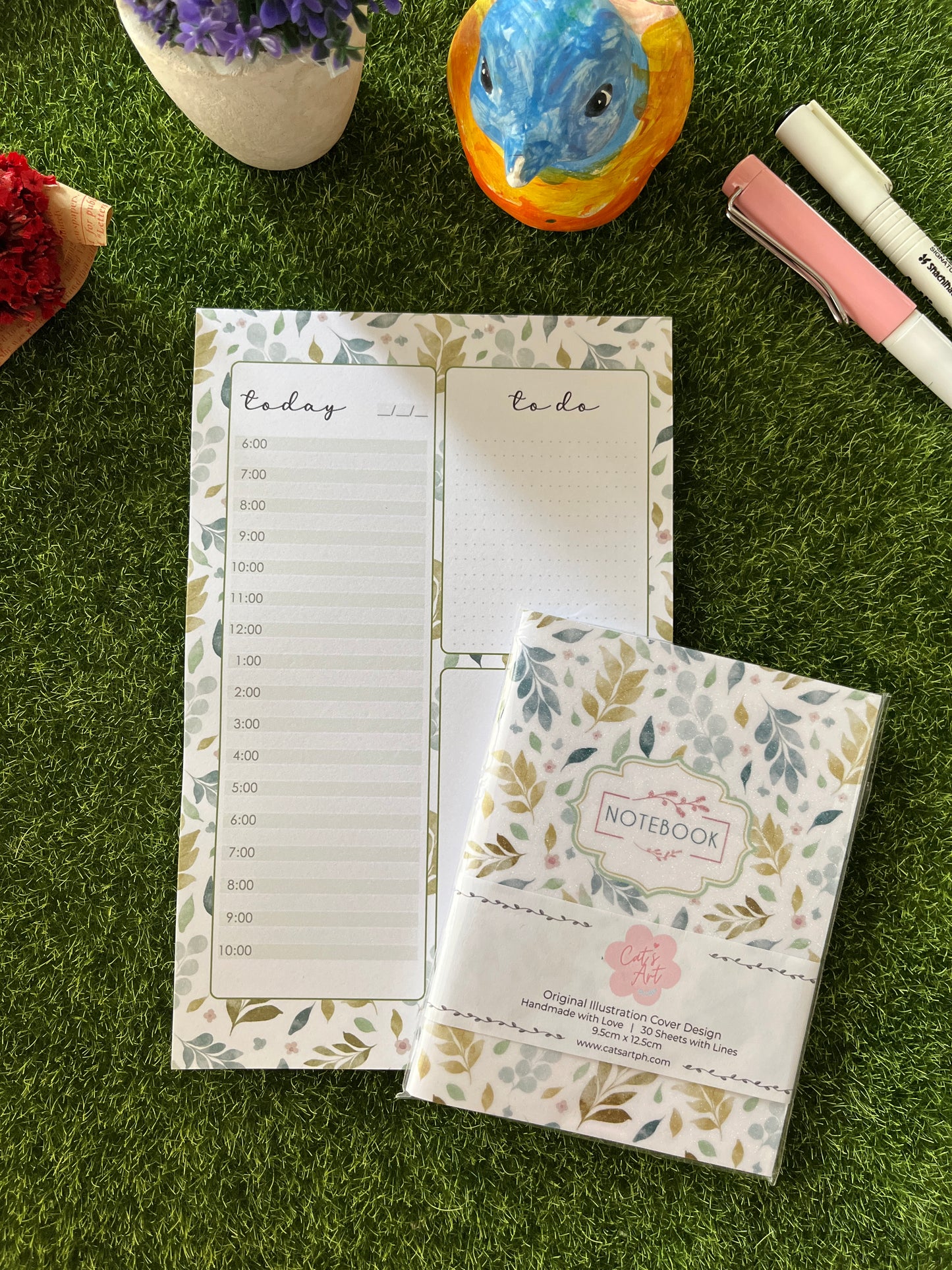 Original Watercolor Leaves Illustration Pocket Notebook – Small & Stylish (Copy)
