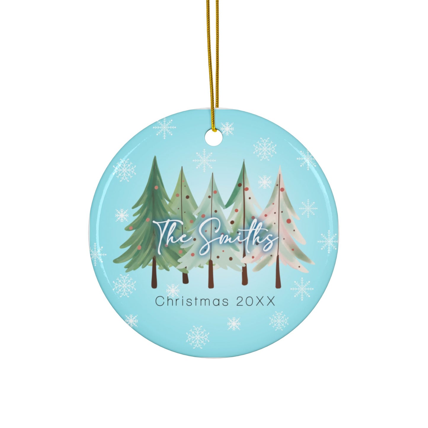 Custom Christmas Ornaments - Ceramic Ornaments for Christmas Tree Decor, Winter Ornament Gift, 2-Side Print,