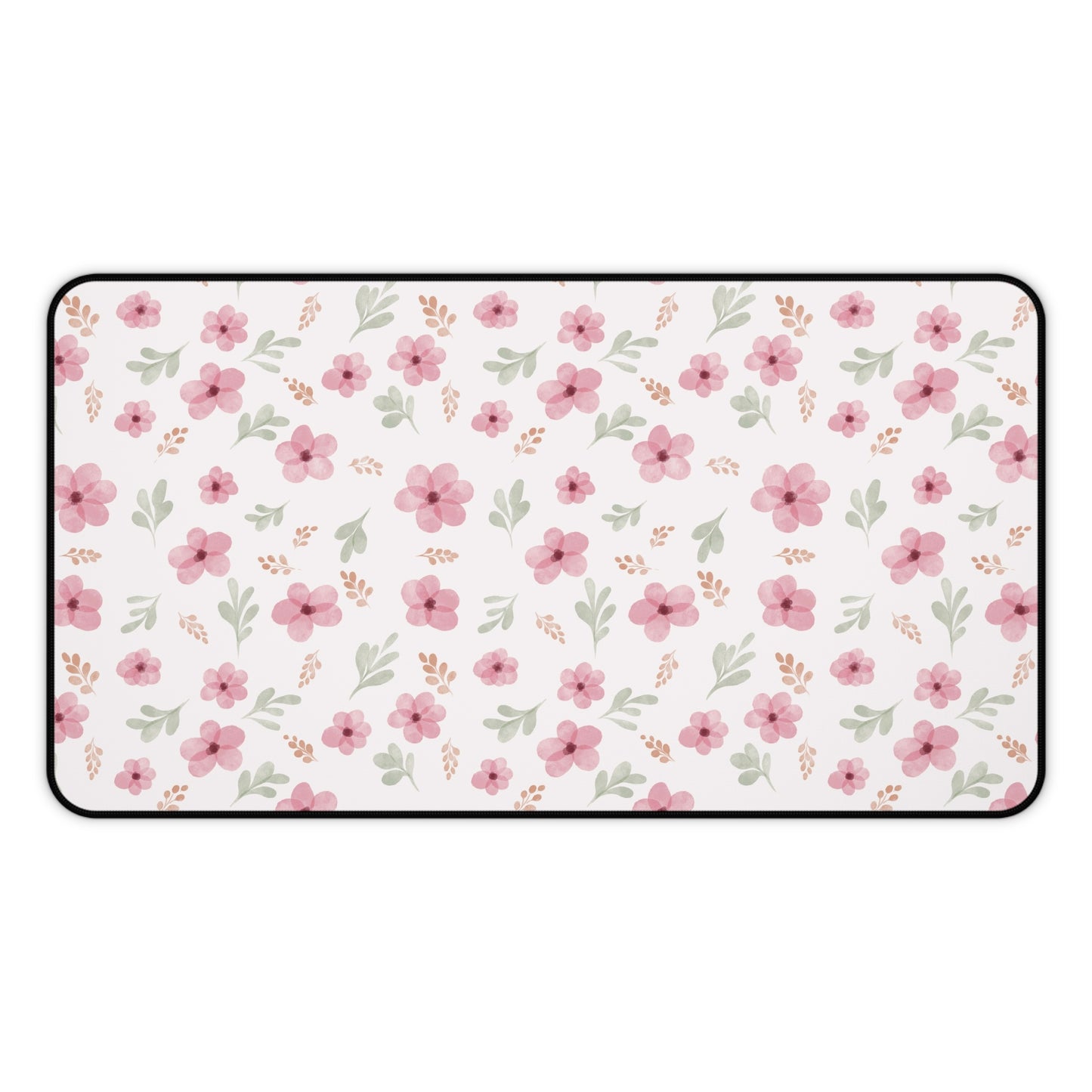 Pastel Desk Mat, Floral Mouse Pad, Pink Floral Desk Mat, Floral Pattern Desk Mat