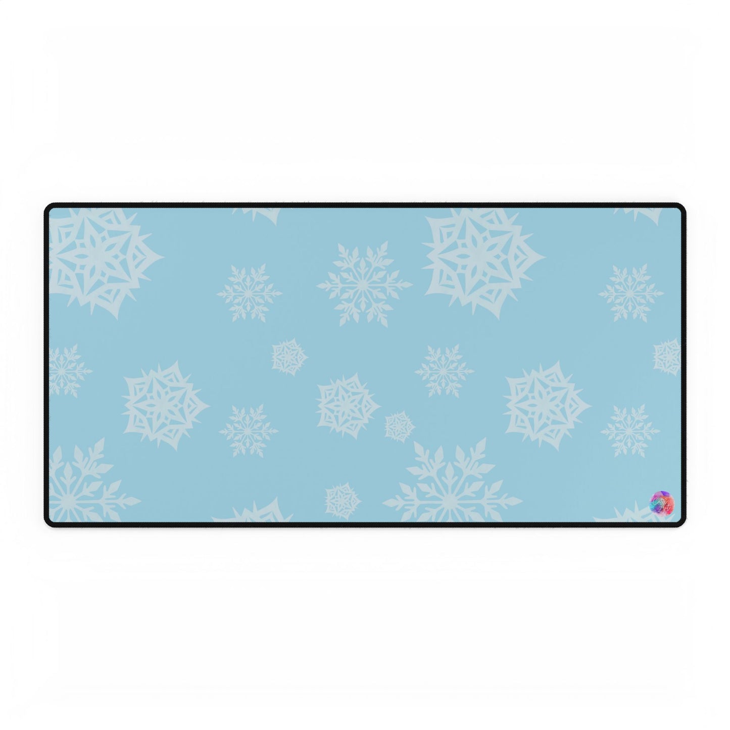 Snowflakes Desk Mats, Minimalist Desk Mat, Aesthetic Mouse Mat, Christmas Mouse Pad