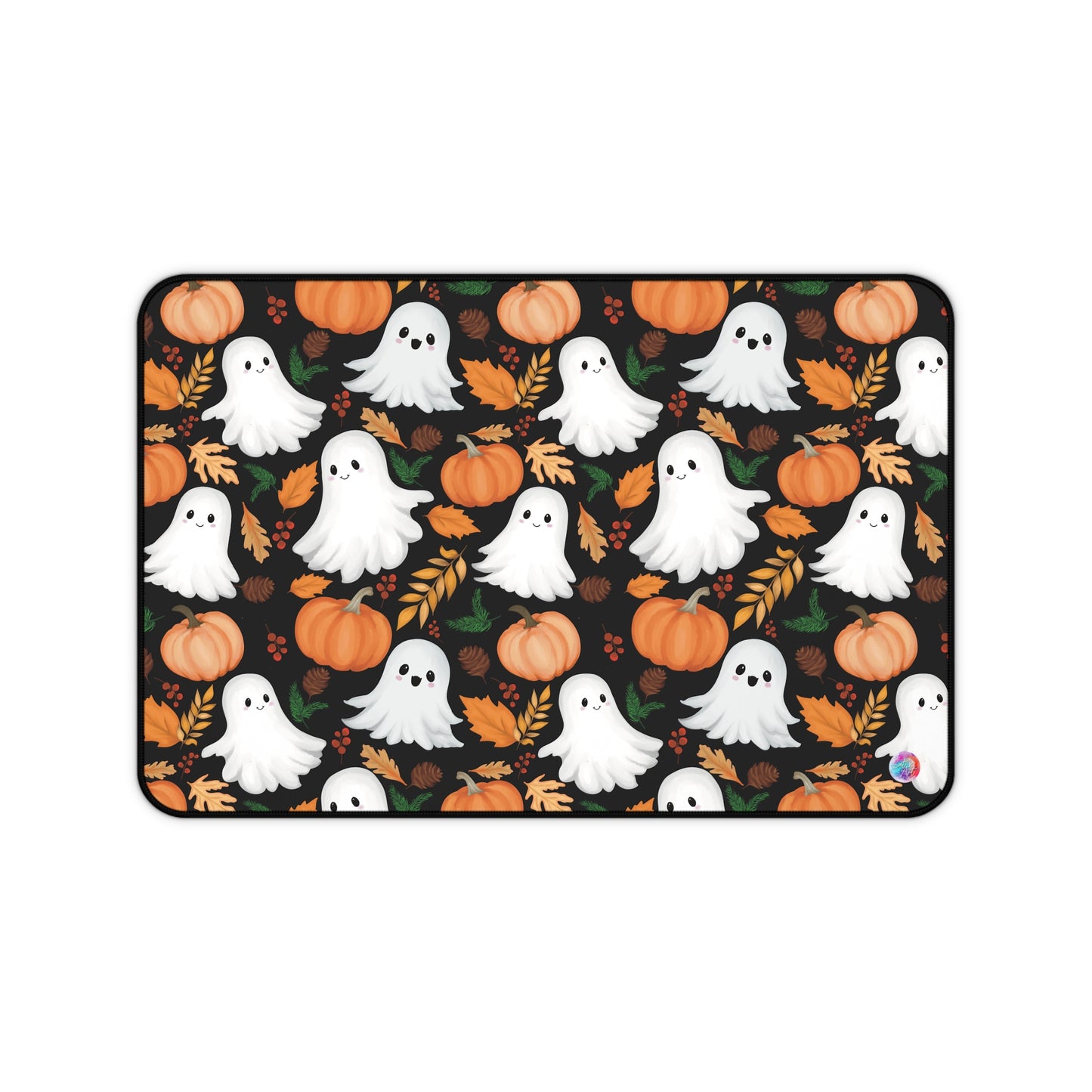 Halloween Mouse Pad, Pumpkin Fall Leaves Cute Ghosts Desk Mat, Office Decor, Gaming Mat, Computer Accessories, Halloween Decor, Autumn Mouse