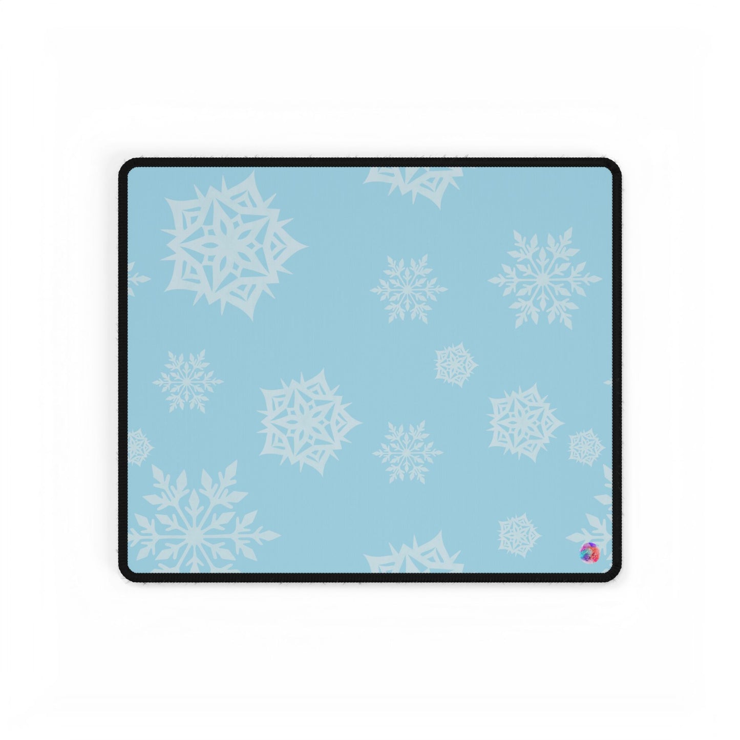 Snowflakes Desk Mats, Minimalist Desk Mat, Aesthetic Mouse Mat, Christmas Mouse Pad