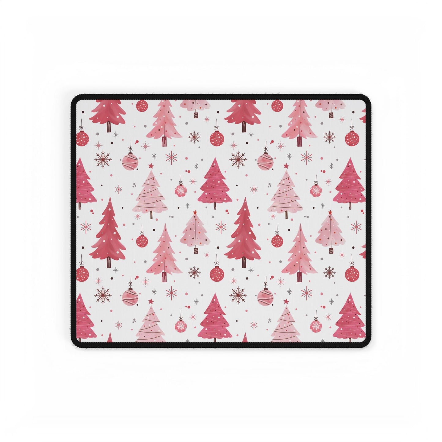 Christmas Tree Desk Mats, Pink Theme Mouse Pad, Holiday Office Decor, Festive Desk Accessories, Cute Desk Mat