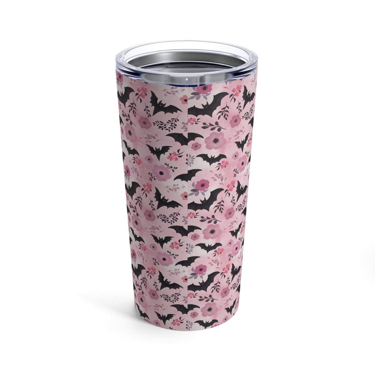 Halloween Bats and Florals Tumbler 20oz, Halloween Tumbler, Trick or Treat Tumbler