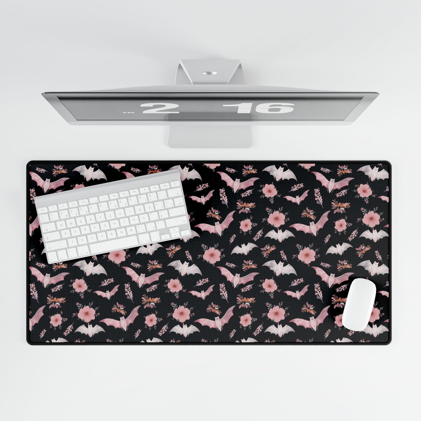 Halloween Desk Mat , Florals & Bats Desk Mat