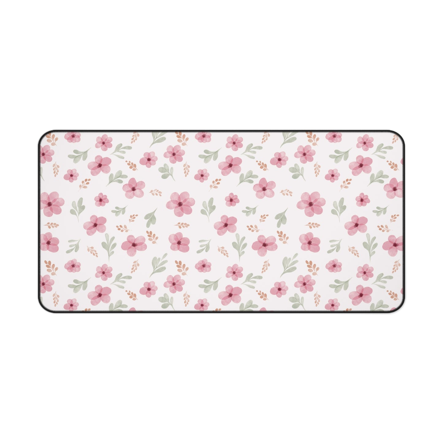 Pastel Desk Mat, Floral Mouse Pad, Pink Floral Desk Mat, Floral Pattern Desk Mat