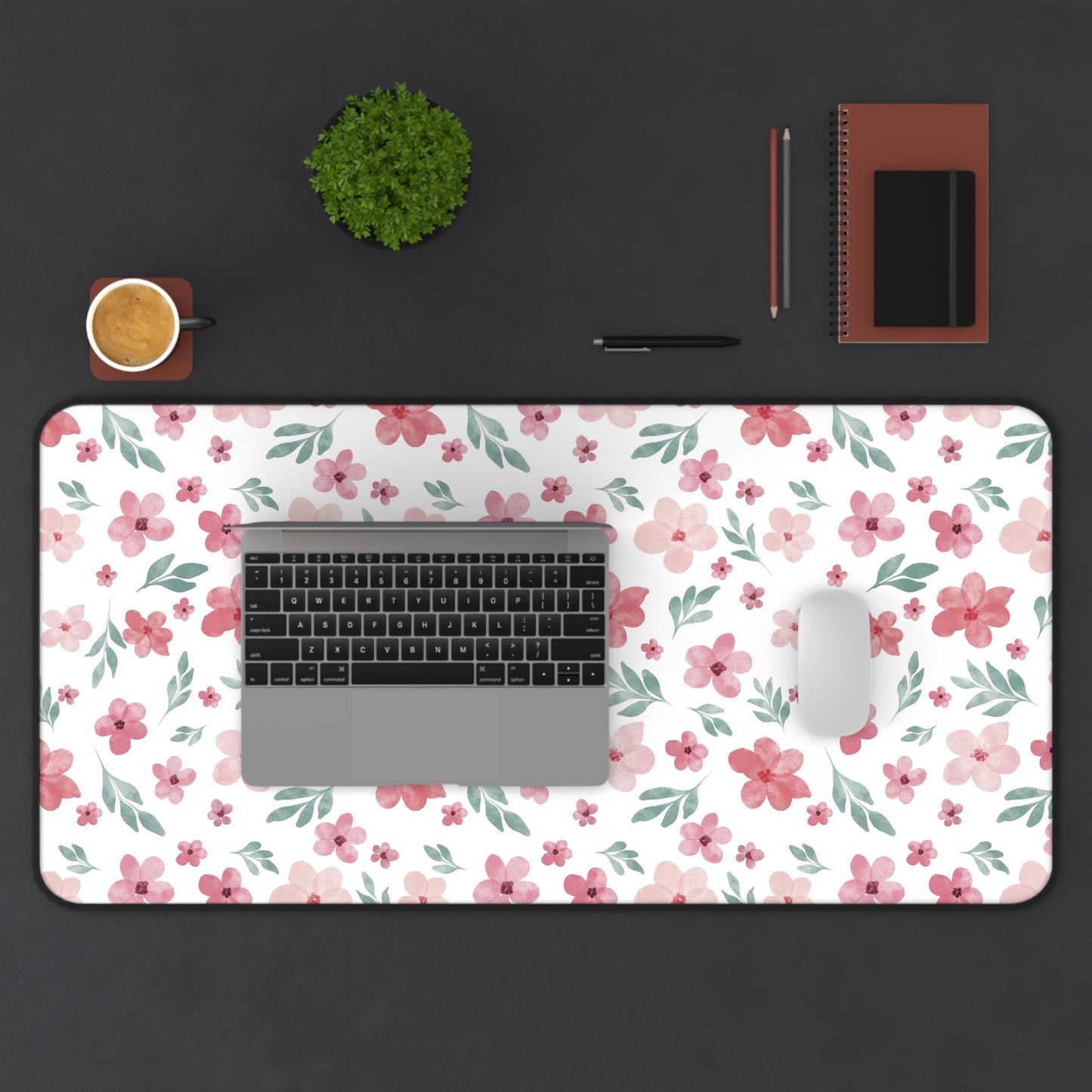 Copy of Pastel Desk Mat, Floral Mouse Pad, Pink Floral Desk Mat, Floral Pattern Desk Mat