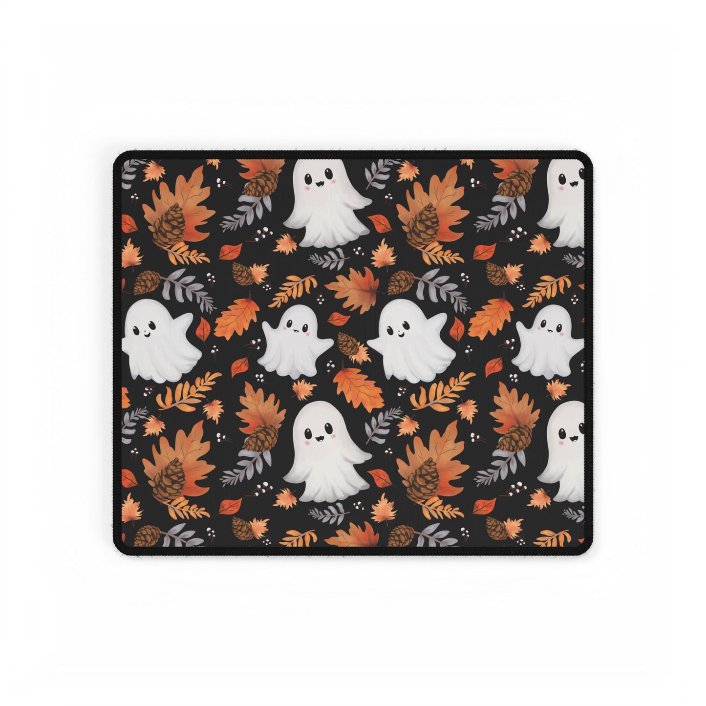 Ghost and Autumn Leaves Halloween Desk Mat , Autumn Desk Mat