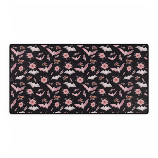 Halloween Desk Mat , Florals & Bats Desk Mat