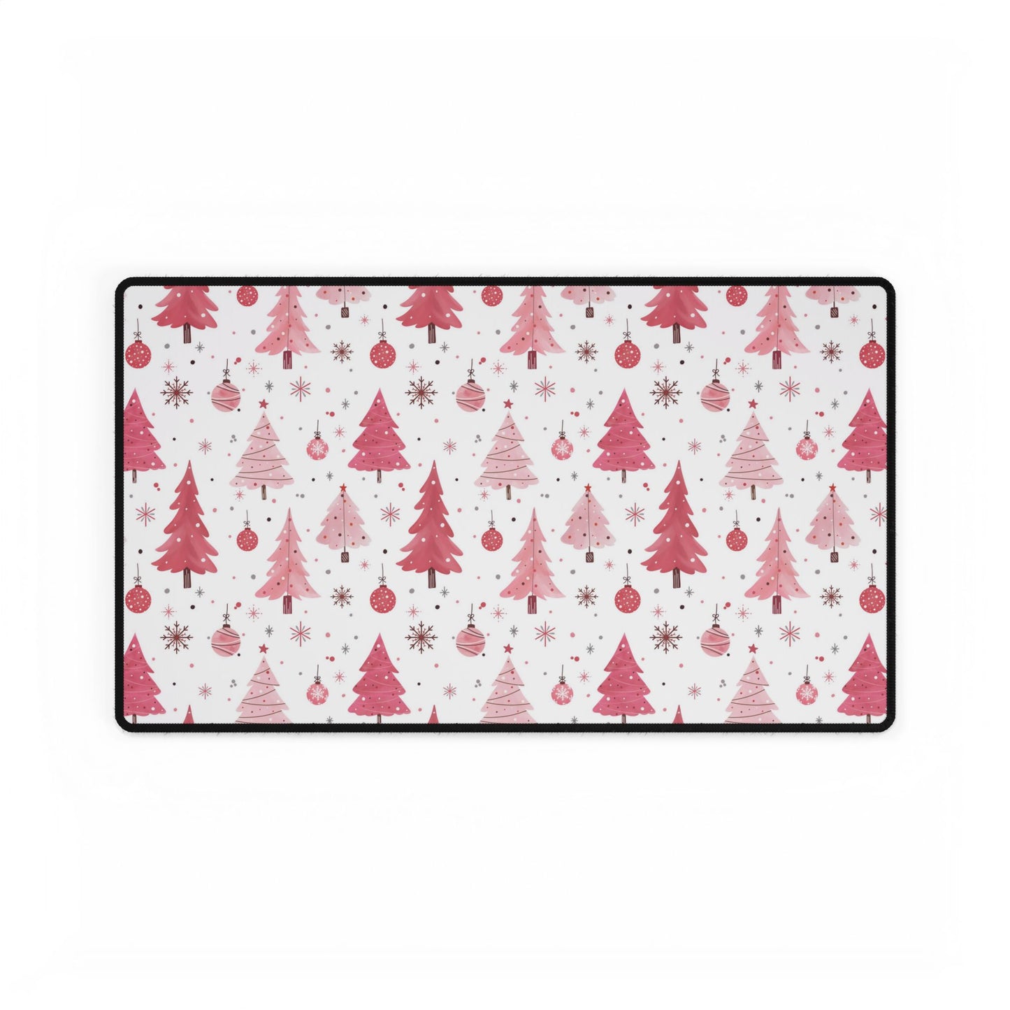 Christmas Tree Desk Mats, Pink Theme Mouse Pad, Holiday Office Decor, Festive Desk Accessories, Cute Desk Mat