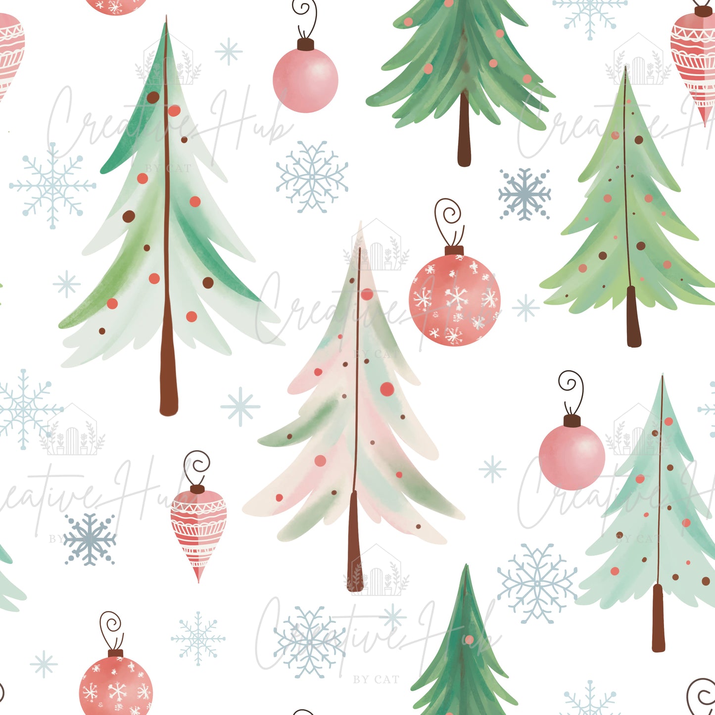 Winter Christmas Tree Background