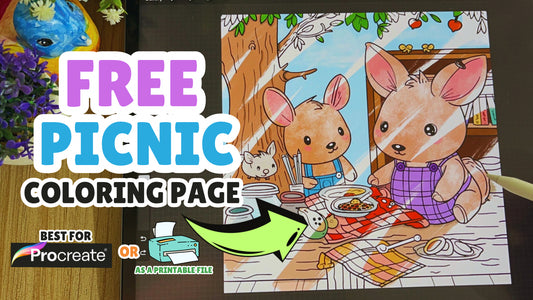 FREE Picnic Coloring Page