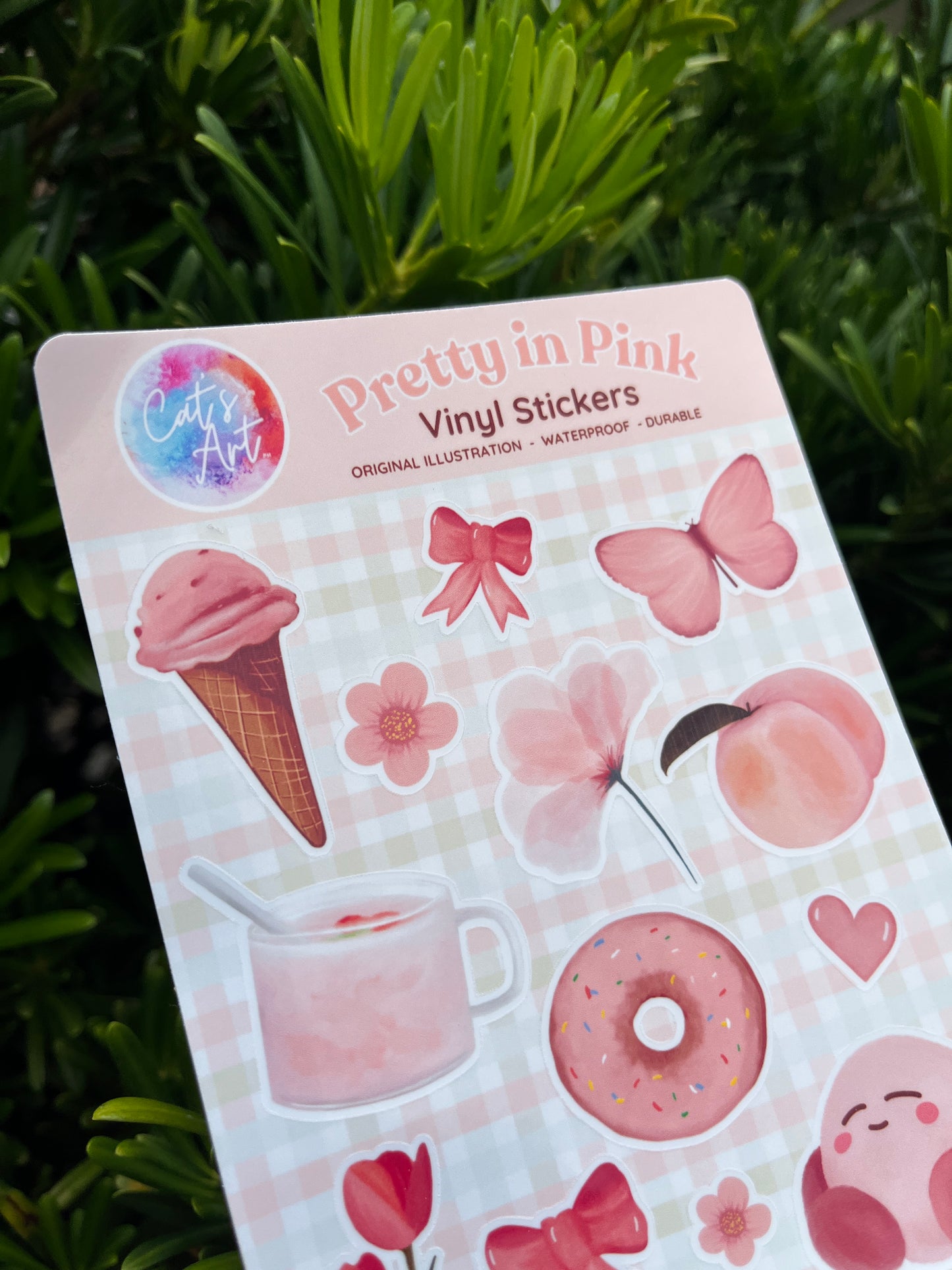 Pretty in Pink Vinyl Sticker Sheet – Glossy, Matte & Glitter Options | 18 Kiss-Cut Stickers