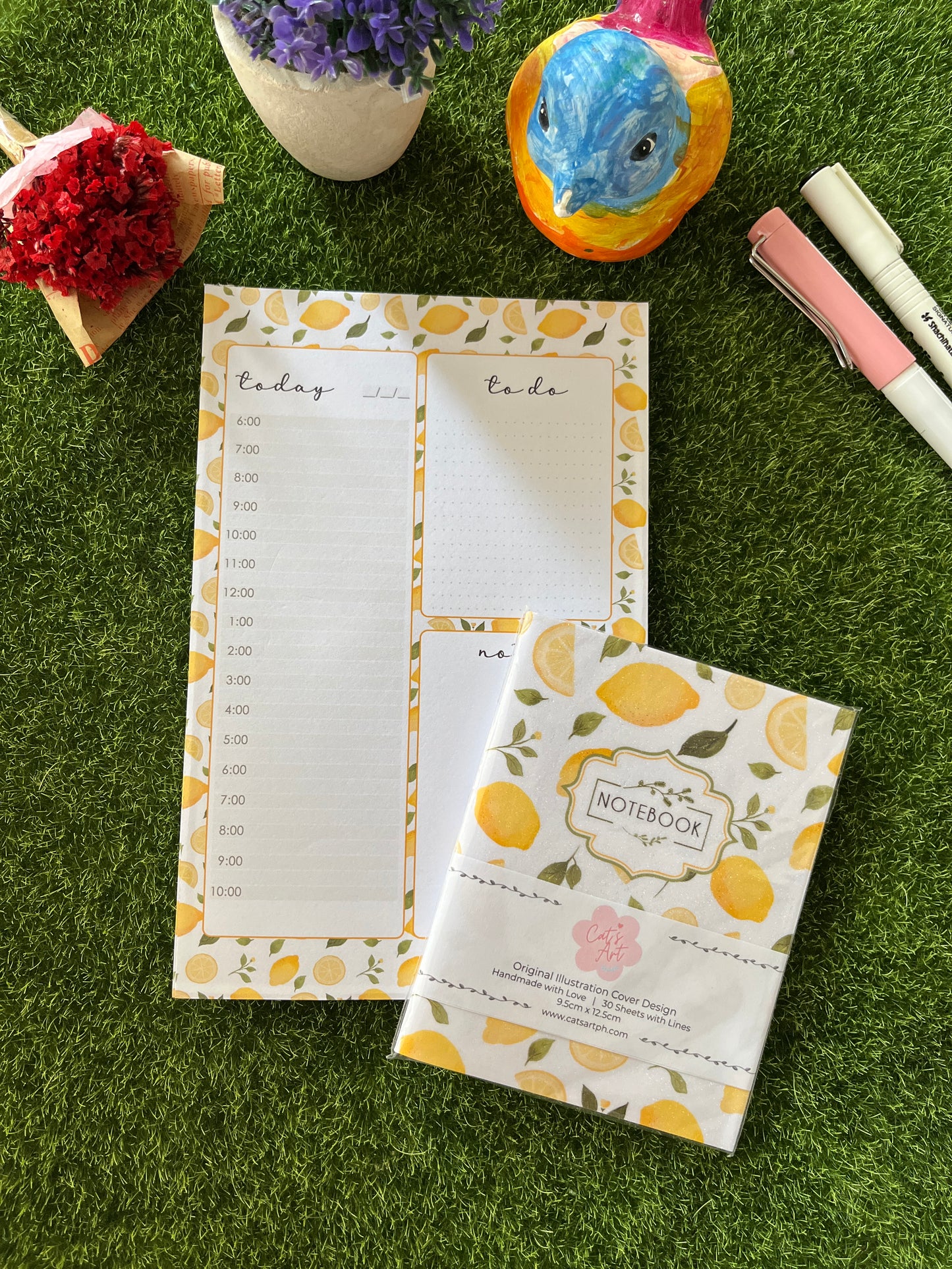 Original Lemon Illustration Pocket Notebook – Small & Stylish