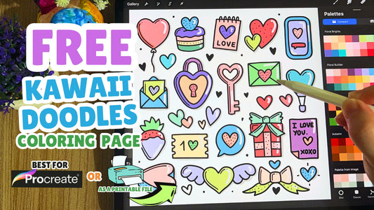 FREE Kawaii Doodles Coloring Page